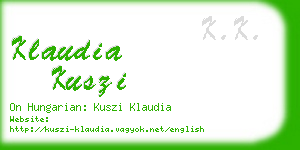 klaudia kuszi business card